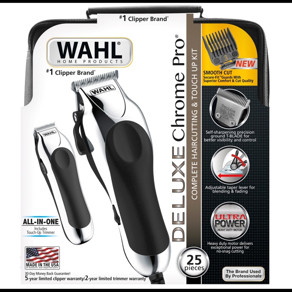 Wahl Deluxe Chrome Pro Hair and Beard Trimmer set
